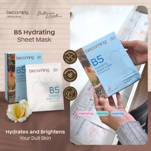 [BPOM] becoming B5 Hydrating Sheet Mask 25ml with Panthenol | Masker Wajah | Cairan Essence Face Mask | Facial Mask Melembapkan dan Mencerahkan | Niacinamide | Hydrating | Brightening | Perawatan untuk Memperbaiki Skin Barrier