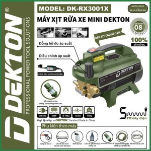 Máy rửa xe Dekton DK-RX3001X có chỉnh áp công suất 1350W có công tắc chống rò điện máy bơm nước