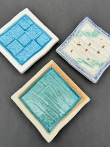 Japanese Style Tableware Square Sashimi Creative Zhawu Cold Dish Sushi Bird Burning Kebabs Plate Dish Underglaze Blue Ice Crack