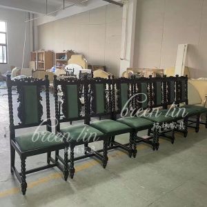 Black Knight Solid Wood Sofa Chair/American Light Luxury Study Chair/Wingback Chair/Office Reception Chair/Leisure Chair Dining Chair