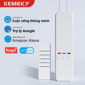 Động Cơ Rèm Thông Minh Wifi KEMEK Tuya Với Điều Khiển Ứng Dụng Alexa Google Assistant Điều Khiển Rèm Cuốn Điện 14W