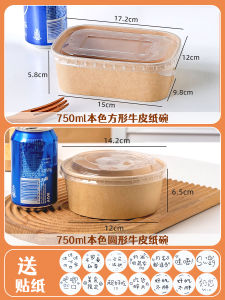 Disposable Picnic Lunch Box Long Rectangle Paper Material Spring Outing Fruit Sushi Camping Takeout Soup Bowl Chinese Mainland