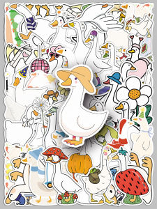 Creative DIY Water-Proof Stickers 100 Pcs Cute Goose Doodle Decals Fun Small Patterns Decorative Journal Diary Earphone Stationery Box Helmet Guitar Cup Fridge Sticker