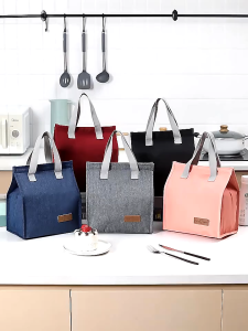 Women Bento Insulation Bag Waterproof Camping Lunch Organizer Bag Canvas Fashion Thermal Lunch Box