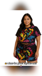 DANG PLUS SIZE SEMI CROPTOP TERNO (T-SHIRT & SHORTS) | Fit XL to 3XL | Cotton Spandex | Printed
