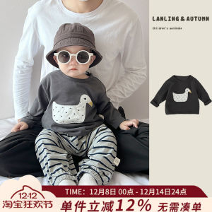 Korean Style Long Sleeve Base Shirt Inner Wear Childrens Spring Autumn Cartoon Print Breathable Cotton Top for Boys And Girls