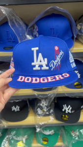 【COD】LA Dodgers Brim Embroidery Closed cap For Men Fashion backward cap Baseball Cap High Quality