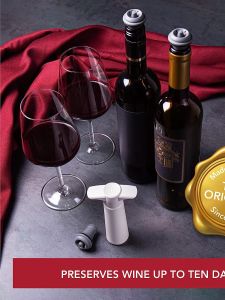 Vacu Vin Home Use Vacuum Wine Bottle Stopper Red Wine Vinegar Pump ness Preserver Plastic Material 1 Piece