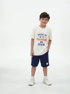 Bộ bé trai cộc tay mùa hè Bigfox Miss Meow chất cotton kiểu Hàn size đại 37911 tuổi 30kg 40kg