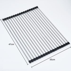 Sink Folding Stainless Steel Drain Rack: Multi-functional Kitchen Storage Solution