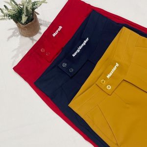 Celana highwaist wanita/celana panjang wanita kode 1864 bahan paragon real pic