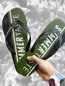 Summer Outdoor Beach Trendy Mens Sandals Slippers Anti-Slip Wear-Resistant Flat Heel Rubber Foam Footwear for Home Use