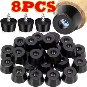 แผ่นรองตีนยางสีดำ8ชิ้นแผ่นป้องกันพื้นเก้าอี้เฟอร์นิเจอร์คลุมขาตู้ลำโพงวงแหวนกันลื่น