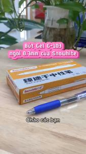Hộp 12 Bút Gel G103 Mực Nhanh Khô - Ngòi 0.7mm Snowhite Dành Cho Văn Phòng Học Sinh Sinh Viên