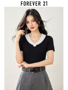 Forever 21 | Contrast Color 3D Floral V-Neck T-Shirt