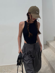 Black One-piece Camisole Stylish Slim-fitting Top