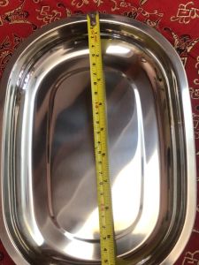 Food Grade Stainless Steel 304 Oval Shaped Dish Plate Egg Form Tray Fish Tray Fruit Tray 2 Pieces Set Chinese Style Dining Utensils