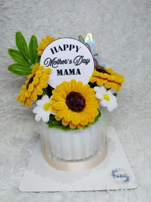 Reusable Empty Money Cake with Fuzzywire Flower (Dummy Styro Only) - 4 inch dia 20 slots