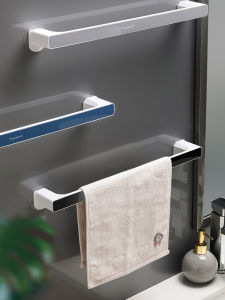 ชั้นวางผ้าขนหนูราวแขวนผ้าเช็ดตัวแบบมีตัวดูดติดผนังห้องน้ำไม่ต้องเจาะรูราวแขวนผ้าเช็ดตัวราวเดี่ยวเรียบง่ายสไตล์ยุโรปเหนือราวแขวนผ้าเช็ดตัว