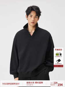 Bodydream BM O-Neck Sweatshirt Mens Polo Shirt Casual Loose Long Sleeve Short Wide Style Cotton Fabric Autumn Wear