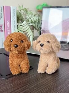 12CM Cartoon Teddy Plush Keychain Plushie Animal Dog Pendant Lovely Backpack Key Ring Kawaii Puppy Doll Car Decor Christmas Gift