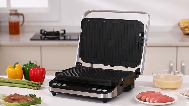 BioloMix 2000W Electric Contact Grill แผ่นเหล็กดิจิตอลและ Panini Press ...