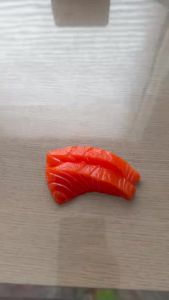 PVC Simulation Japanese Salmon Sashimi Sushi Miniature Fake Food Model Refrigerator Sticker Photography Prop Kitchen Decor