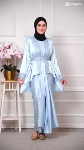 (READY STOCK) JUBAH PARIO 3 IN 1 (INNER JUBAH + CARDIGAN + BELT) KAIN ELEGANT SATIN