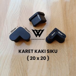 (100pcs) Karet Kaki Siku 2x2 Karet Tutup Kaki Meja Kursi Rak Besi Siku