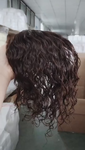 J227 100% Human Hair Piece Natural And Brown Hair Topper Hair Replacement Cover White Hair Breathable And Lightweight Wig Increase Hair Volume For Woman