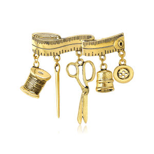 Vintage TailorกรรไกรPinsตัดเทปไม้บรรทัดเครื่องมือเข็มกลัดเครื่องประดับของขวัญ2021อุปกรณ์เสริมแฟชั่น