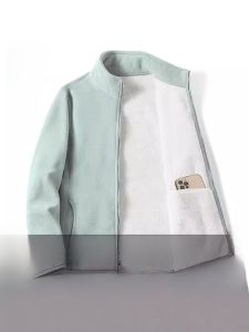 Outdoor Fleece Coat Womens Fall and Winter Shell Jacket Liner Fleece-lined Thick Lambskin Warm Hoodie Polar Fleece Mens Coat