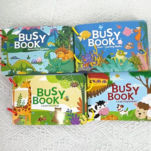 เด็ก 1-4 ปี Quiet Book Busy Book สติ๊กเกอร์หนังสือเด็กแห่งการตรัสรู้ DIY เวลโคร การฉีกขาดซ้ำๆ ของเล่นเพื่อการศึกษา 4 ธีม