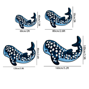VIKAMA Cartoon Shark Extraordinary Pattern Rug Soft and Slip-resistant Childrens Bedroom Floor Mat Bathroom Rug Home Decoration