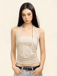 American Style Two-Layer Illusion Halter Top