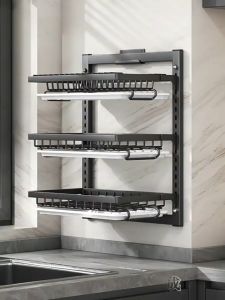 Wall-Mounted Dish Drainer Rack 36/43 cm Bowl Storage Kitchen Rack Stainless Steel Organizer With Accessories