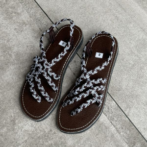 Anti-Slip Anti-Odor Wear-Resistant Casual Comfortable Handmade Womens Flat Bottom Sandals Fashionable Low Cut Slip-On Shoes