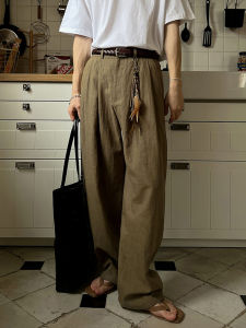 Ssumenam | Classic Minimalist Flax Leisure Trousers