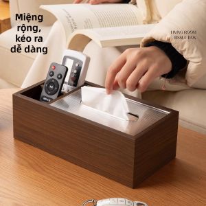 Hộp Đựng Khăn Giấy Gỗ Hạt Dẻ Sang Trọng Đơn Giản