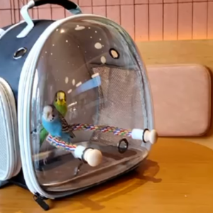 Small Bird Travel Backpack Carrier Cage with Cups Backpack to Transport Backpack Carrier with Clamp Cups Stand Perch for Parakeet Cockatiel Budgies Vet Carry Book Bag,Parrot bag,bird travel cage