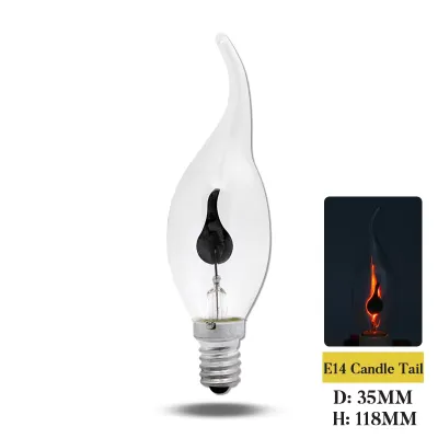 4PCS LED E14 E27 Edison Bulb Candle Light Bulb Flame Effect Bulb AC220V Decor Lighting Ampoule Candle Bulb Bedside Lamp