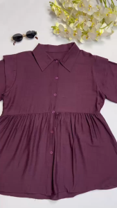 Yeseo Blouse Ruffle Serut Atasan Kemeja Wanita Korean Syle Baju Casual OOTD Daily Outfit Cantik 2025