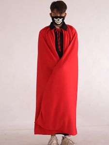 Jubah Penyihir Vampir Jubah Halloween Pakaian Pesta Cosplay Hobi Pakaian Dewasa dan anak-anak