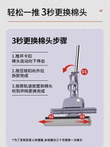 Dụng Cụ Lau Nhà MiChuang Dụng Cụ Lau Sàn Bằng Cotton Thấm Nước Không Cần Rửa Tay Đầu Thay Thế Nhanh Dụng Cụ Vệ Sinh Nhà Cửa