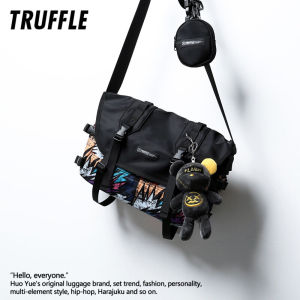 กระเป๋าสะพายข้างแบรนด์ฮิต truffle กระเป๋าผู้ชายกระเป๋าสะพายไหล่เดียวสำหรับนักเรียนอินเทรนด์ INS ความจุขนาดใหญ่มีสไตล์กราฟฟิตีกระเป๋าสะพายข้างผู้หญิง