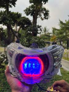 Lampu depan mio m3 custome daymaker biled projie 4 lensa