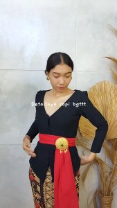 Setelan Kebaya Airflow Strait Alana dan Bawahan Kamen Batik Stretch Free Selendang Kebaya Pengantin Pesta Wisuda Modern Bali