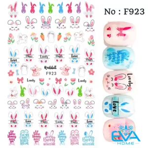 Decal Dán Móng Tay 3D Nail Sticker Tráng Trí Hoạ Tiết Thỏ Con Lovely – Some Bunny Loves You F923