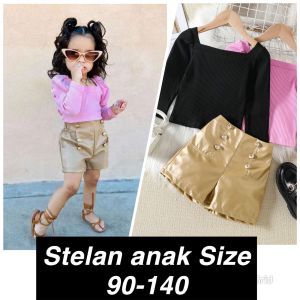 (LOLI-JKT) BS-317 SET ANAK CEWEK BLACK AND PINK "BOOMBAYAH" SIZE 90-140