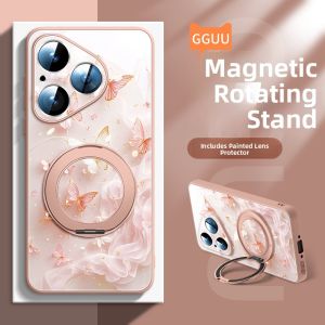 GGUU | Spirit Butterfly GGUU Huawei Pura80 Pro Case Ultra Magnetic Suction Glass Cover With Strap Crossbody Compatible With P80 New Model
